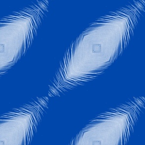 Cobalt blue diagonal feathers /large