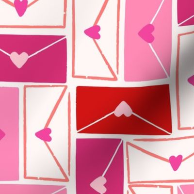 Love Letters Envelopes in Hot Pink and Red (Large)