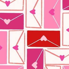 Love Letters Envelopes in Hot Pink and Red (Large)