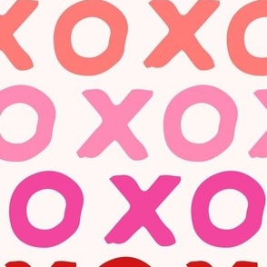 Xs and Os Multicolor Stripe in Hot Pink, Candy Pink and Red (Jumbo)