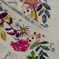 2024 Purple Floral Tea Towel calendar-horizontal