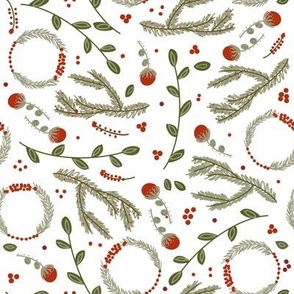 Holly Branches and Wreaths