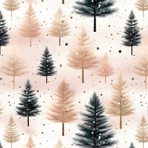 Rose Gold & Black Watercolor Forest - small