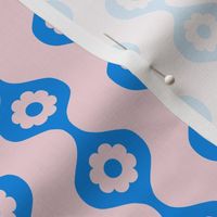 Mod Ogee Flowers - pink and blue