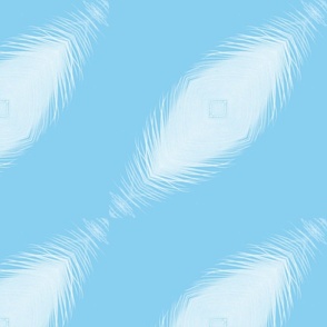 Light blue diagonal feathers / large