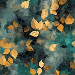 Large Scale Teal Leaves