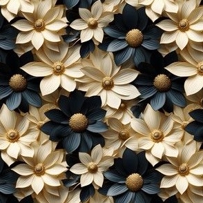Golden Blooms: Elegance in Black & Gold