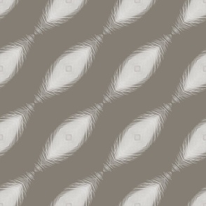 Grey Tweed diagonal feathers/ medium