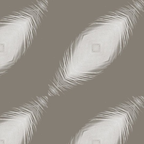 Grey Tweed diagonal feathers/ large