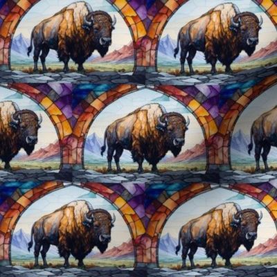 Stained Glass Bison