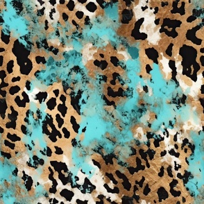 grunge leopard blue
