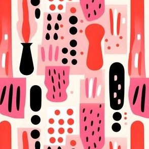 Black, Pink & White Abstract - small