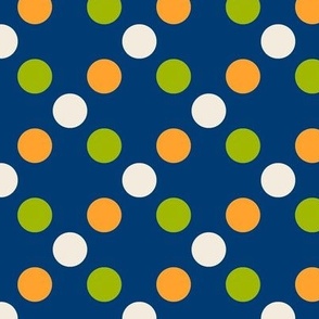 Dots Squared citrus and cream on navy