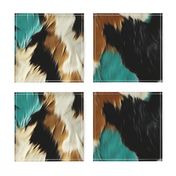 cowhide mixed colours