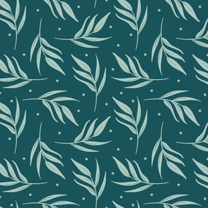 teal holiday leaves (small)