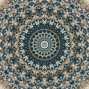 Earthy Mandala Kaleidoscope Medallion Flower