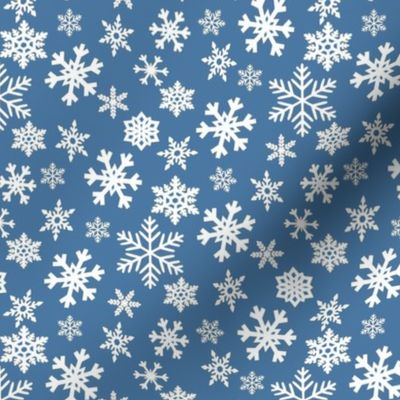 Snow Thyme Snowflakes on blue