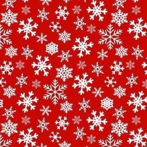 Snow Thyme Snowflakes on red