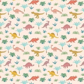 Dino Land Dinosaurs and Prehistoric Plants in Muted Colors (Mini)