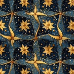 Golden Starfish Aqua pattern
