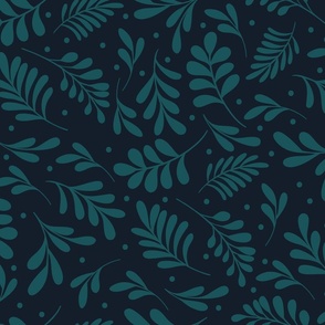 Cozy Holiday leaves navy