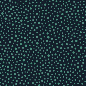 french country dots navy green