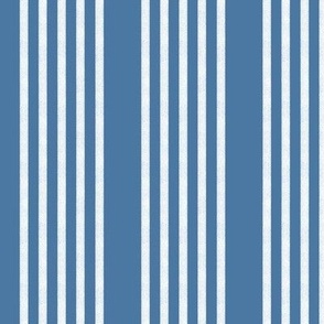 Snow Thyme Winter Stripes on blue