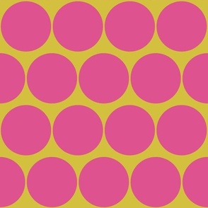 70s Big Dots - Hot Pink / Empire Yellow