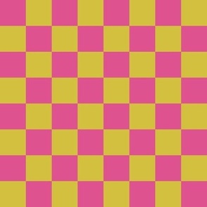 70s Checkerboard - Hot Pink / Empire Yellow