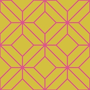 Victor - Pink on Yellow Diamond