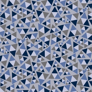 Triangles Tossed in Blue and Navy on Mauve