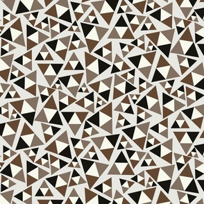 Triangles Tossed in Brown on Taupe