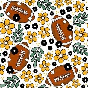 Medium Scale Team Spirit Football Floral in Pittsburgh Steelers Colors Yellow Gold and Black 