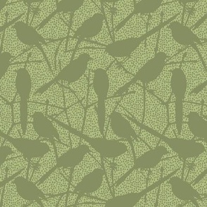 Birds Gather Silhouette 12x12 Epsom Green