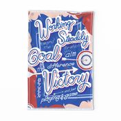 Work for the Victory! Wall Hanging, Witty Wordplay 1875, v12—Working Steadily Toward the Goal for Which You Aim is the Difference Between Victory and Just Playing the Game,  motivation, you can do it, encourage, motivate, hand lettering