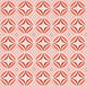 Medium Ikat Tile Geometric 8x8 in Coral