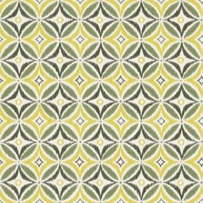 Medium Ikat Tile Geometric 8x8 in Greens