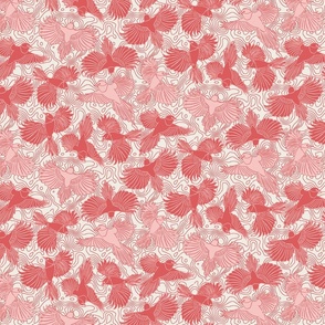 Magpie Flight_16x8 medium scale_coral-red-pink