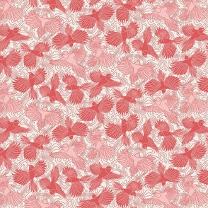 Magpie Flight 16x8 coral-red-pink
