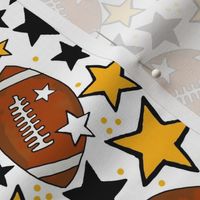 Medium Scale Team Spirit Footballs and Stars in Pittsburgh Steelers Colors Yellow Gold Black White 
