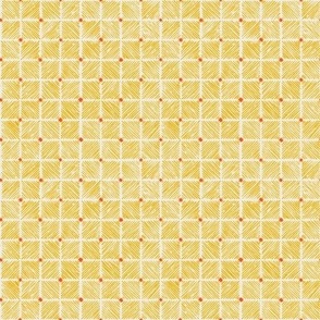 Geo Tile Block Print - Small-Scale - bumblebee yellow