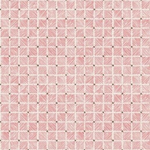 Geo Tile Block Print - Small-Scale - peach blossom