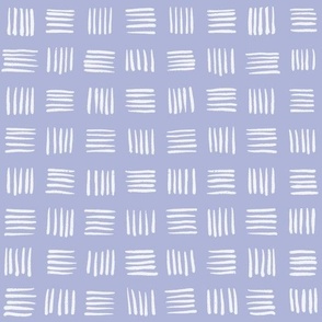 Hand-drawn Basket Weave Organic Modern Lines on Blue Lavender Background