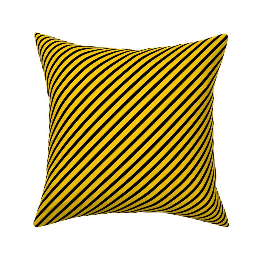 Yellow and Black Diagonal Stripes - Large