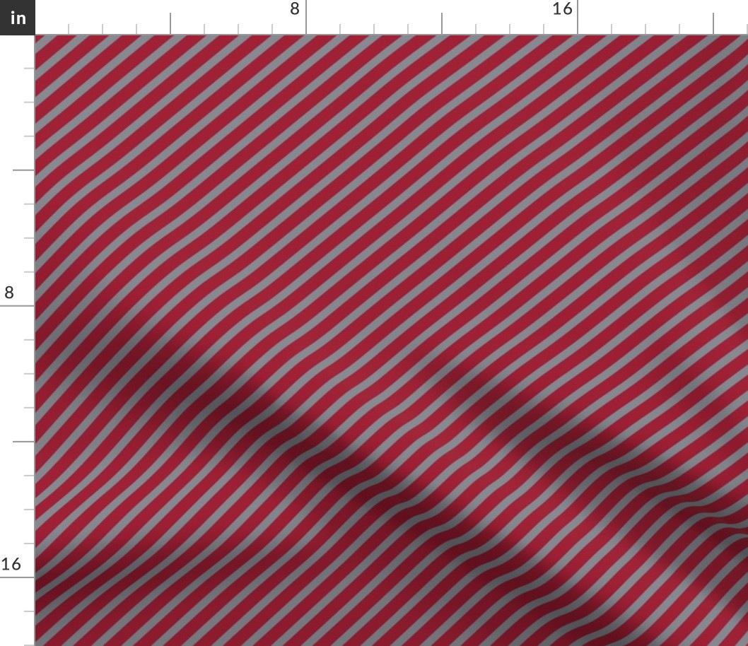 College Diagonal Stripes Crimson Red and Gray