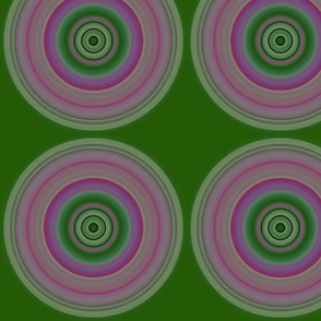 Moody Green and Pink Spiral Circle 