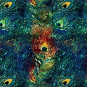 Peacock batik in jewel tone 4