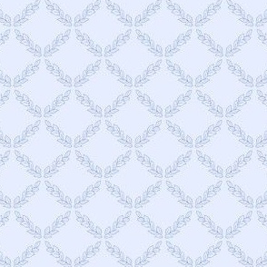 Laurel Crown Plaid – Royal Blue Outline on Light Periwinkle – 4 inch repeat