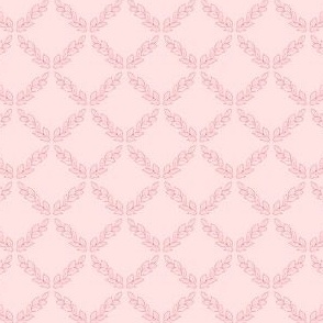 Laurel Crown Plaid – Dark Pink Red Outline on Light Pastel Pink – 4 inch repeat