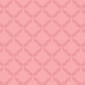 Laurel Crown Plaid – Medium Pink with Dark Pink Outline on Medium Pink – 4 inch repeat